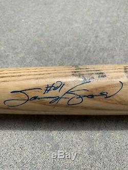 Sammy Sosa Jeu Utilisé Bat Chicago Cubs Autographié Signé