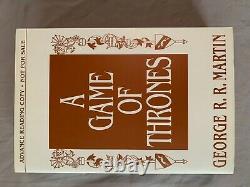 Signed Game Of Thrones, George R R Martin, Advance Reader’s Copy (arc), Avec Dj