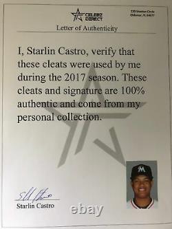 Starlin Castro Jeu Utilisé & Signé Yankee Nike Talles
