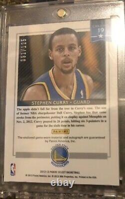 Stephen Curry 2012-13 Sélectionner Auto Game Worn Jersey Card #63/125