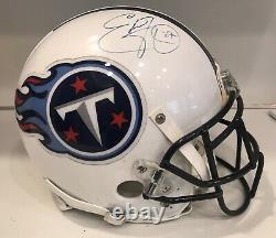 Tennessee Titans Jeu Utilisé Casque De Football Eddie George Autographié Signé Loa