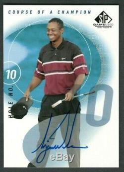 Tiger Woods 2002 Ud Sp Jeu Utilisé Course D'un Champion Trou # 10 Autographié Auto