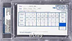Tiger Woods Jeu Utilisé Signé Autographié Golf Scorecard 1997 Nec Psa Rookie Rc
