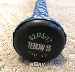 Tim Tebow Jeu Utilisé Autographe 2018 Uncracked Bat Autographié Signé Hetsram Mets