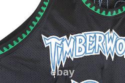 Timberwolves Kevin Garnett Signé 1998 Jeu D'occasion Starter Black Jersey Steiner