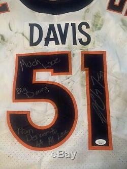 Todd Davis Signé Jeu Utilisé Worn Denver Broncos Jersey