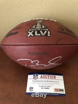 Tom Brady Super Bowl 46 Jeu Utilisé Par Football Patroits Offense Signé Autograph