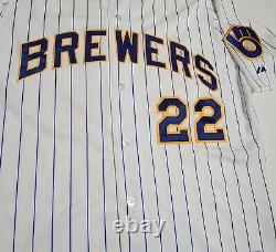 Tony Gywnn Jr Maillot porté et signé des Milwaukee Brewers de 2007 MLB Authentic