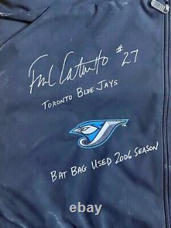Toronto Blue Jays Frank Catalanotto 2006 Sac de batte de baseball utilisé en jeu signé