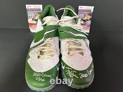 Tyler Soderstrom Oakland A's Chaussures à crampons en gazon utilisées en jeu 2020 signées automatiquement JSA COA
