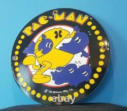Vieux Pac Homme Porcelaine Midway Mfg Arcrade Jeu Vidéo Service Station Bar Signe