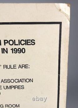 Vintage Mlb Nl Jeu Utilisé 1989 Locker Room Dressing Room Politique Signe