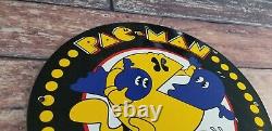 Vintage Pacman Porcelaine Huile Pac-homme Jeu Vidéo Atari Arcade Service Signe