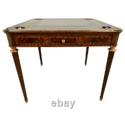 Vintage Signé Maitland Smith Acajou Avec Leather Top Game Table Writing Desk