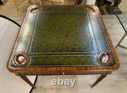 Vintage Signé Maitland Smith Acajou Avec Leather Top Game Table Writing Desk