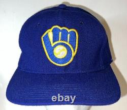 Vtg Milwaukee Brewers Jeu Utilisé Chapeau En Laine Signé Par #11 Gary Sheffield Bas