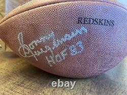 Washington Redskins Jeu Utilisé Porté NFL Balle De Football Signed Sonny Jurgenson